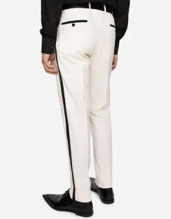 Stretch wool tuxedo pants