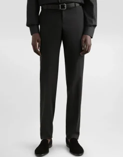 Stretch wool tuxedo pants