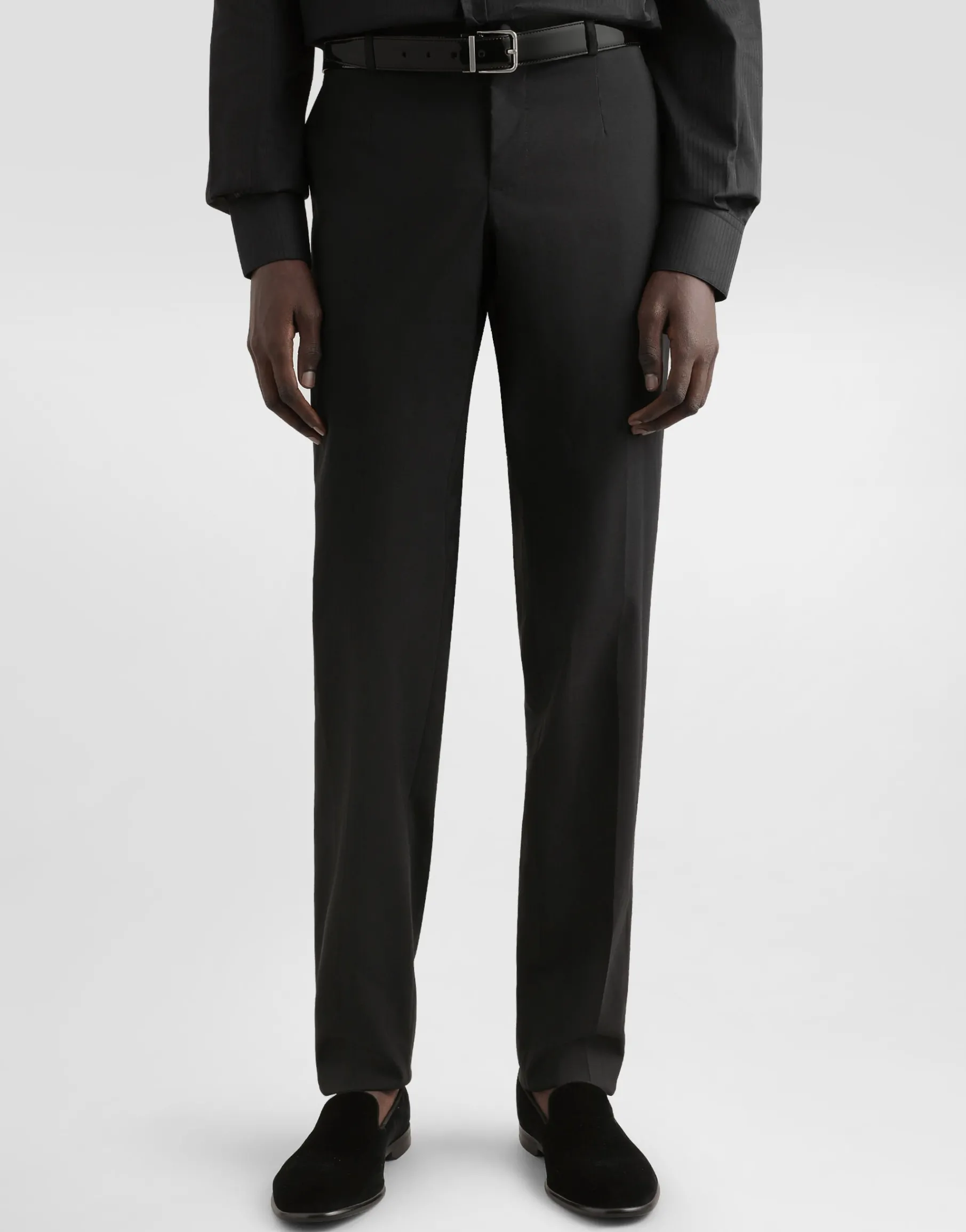 Stretch wool tuxedo pants