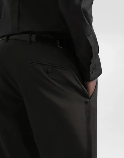 Stretch wool tuxedo pants