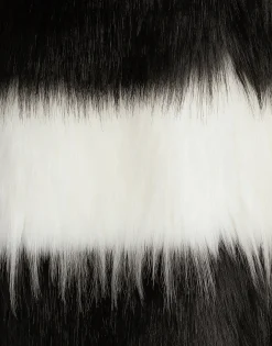 Striped faux fur coat