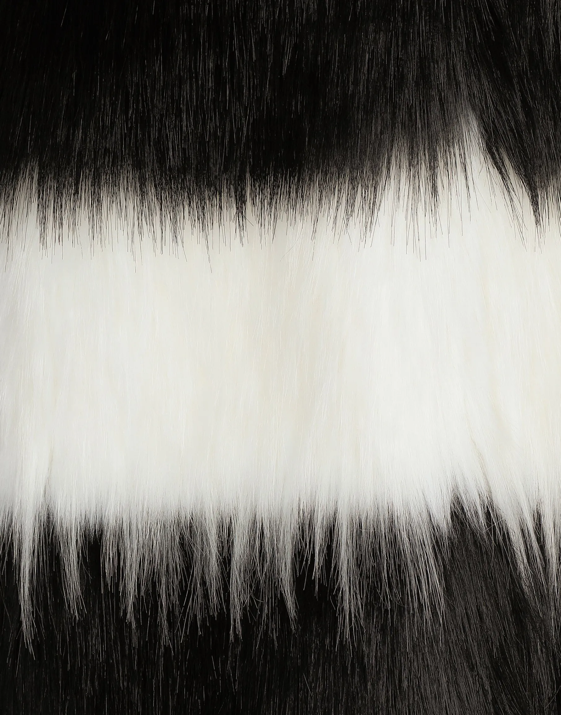 Striped faux fur coat