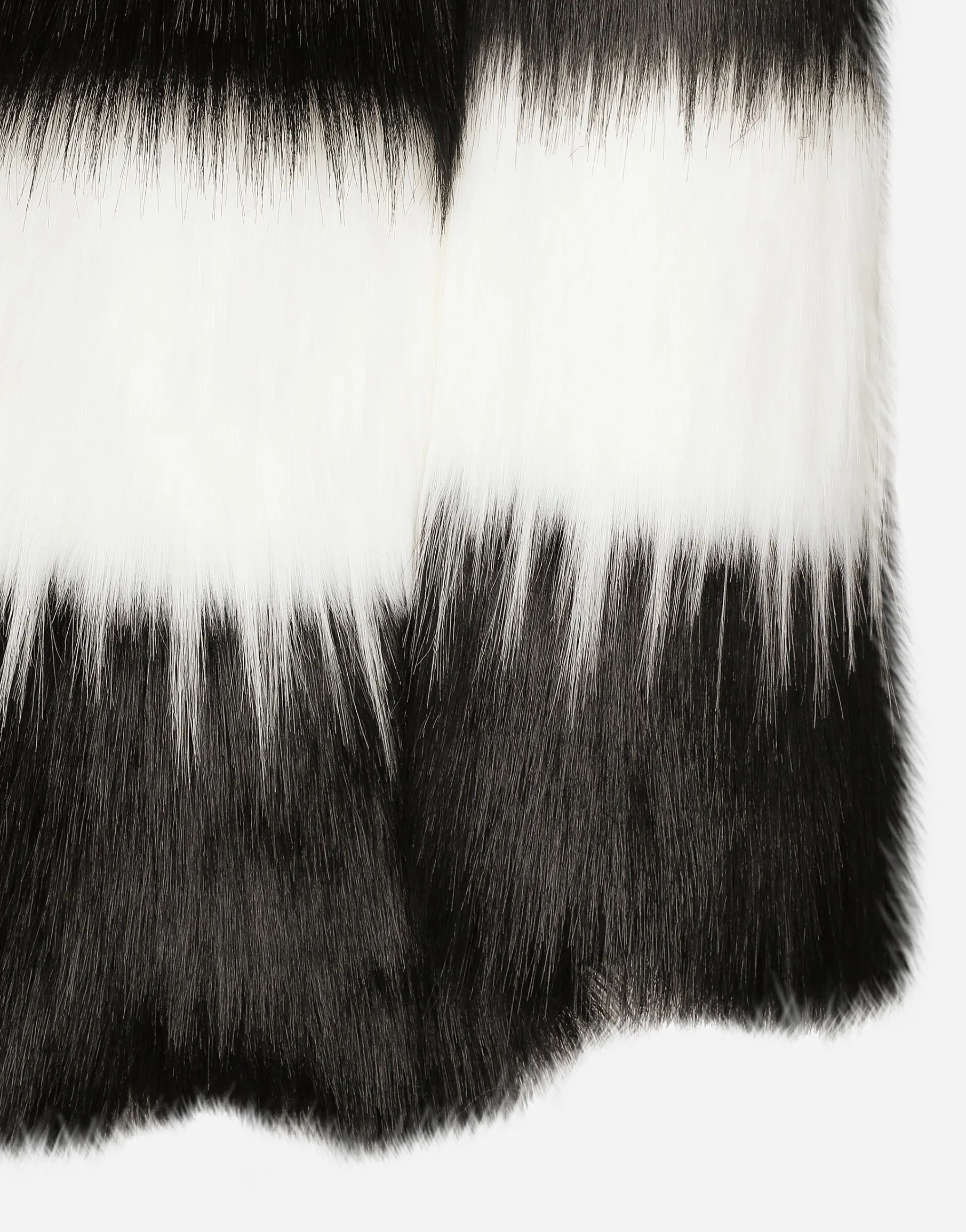 Striped faux fur coat