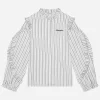 Striped poplin shirt with embroidered Dolce&Gabbana logo