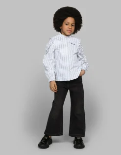 Striped poplin shirt with embroidered Dolce&Gabbana logo