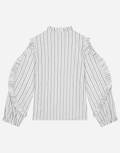 Striped poplin shirt with embroidered Dolce&Gabbana logo