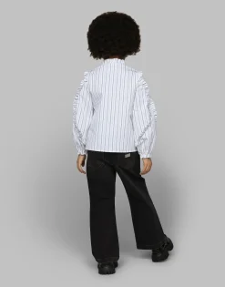 Striped poplin shirt with embroidered Dolce&Gabbana logo