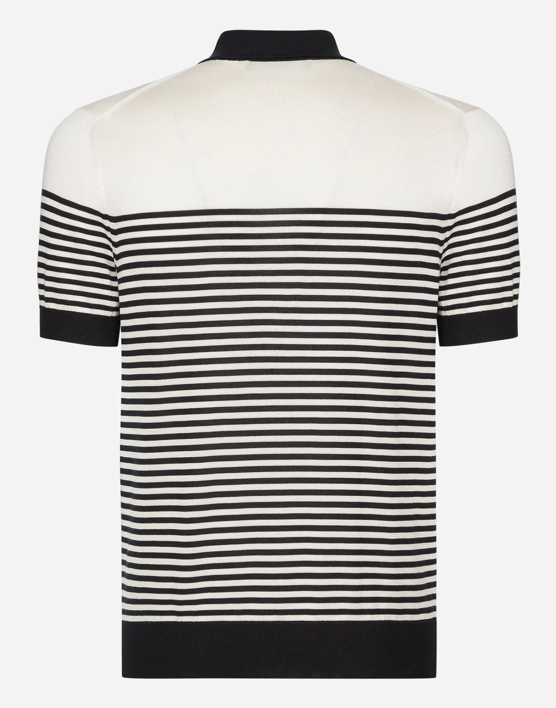 Striped silk polo-shirt with DG patch
