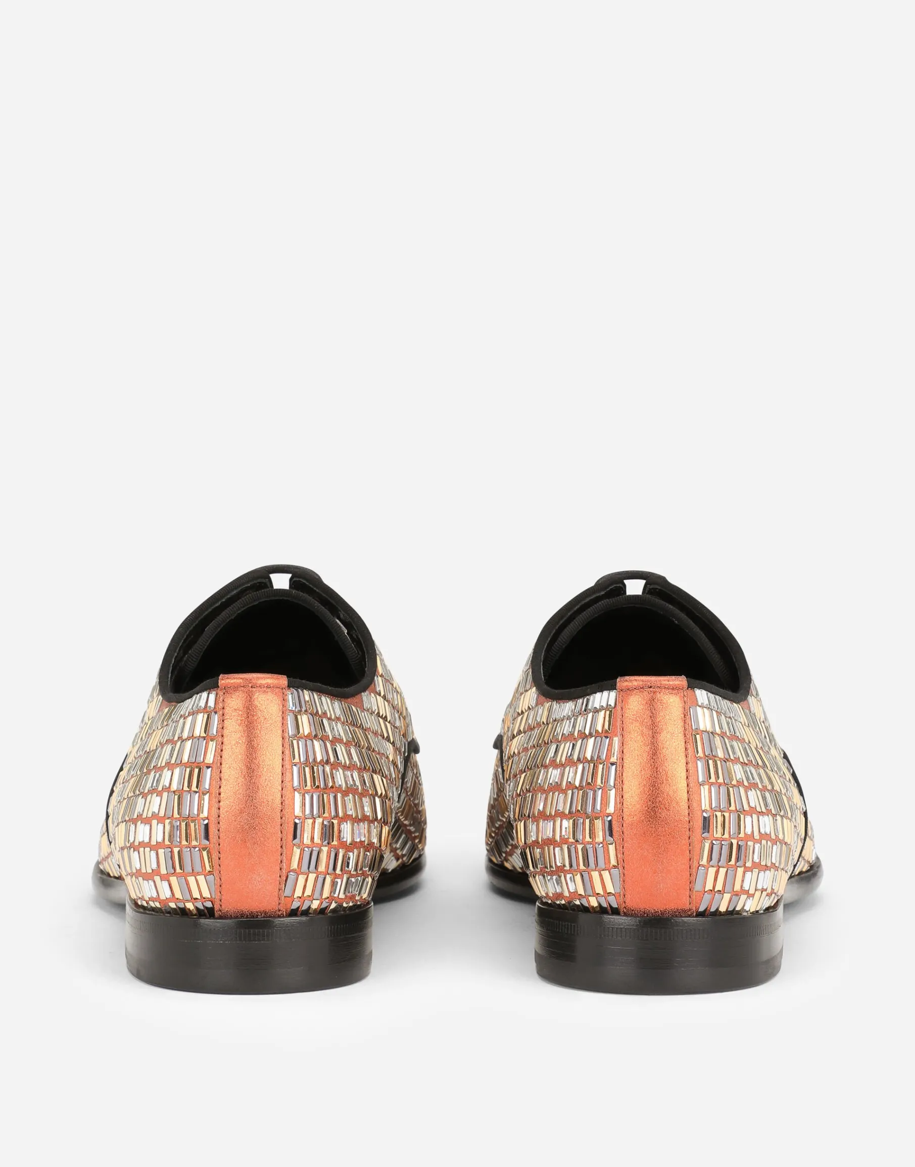Suede Derby shoes with fusible rhinestone detailing