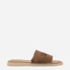 Suede sliders