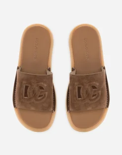 Suede sliders