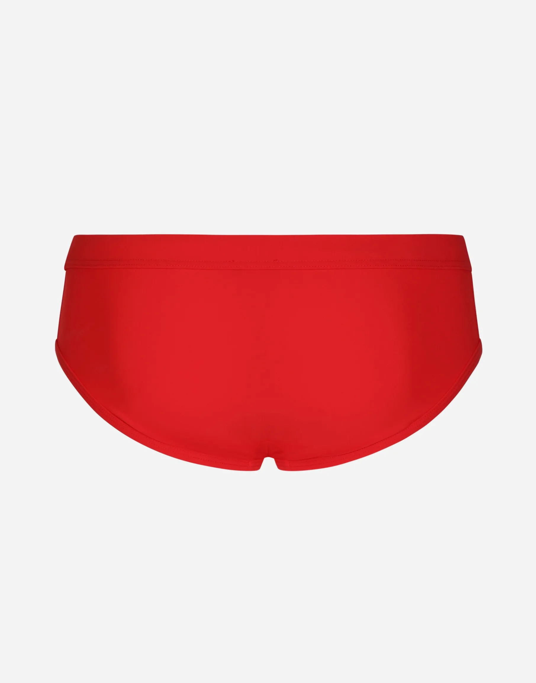 Swim briefs with high-cut leg and branded tag