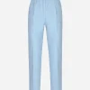 Tailored floral quilted jacquard pants