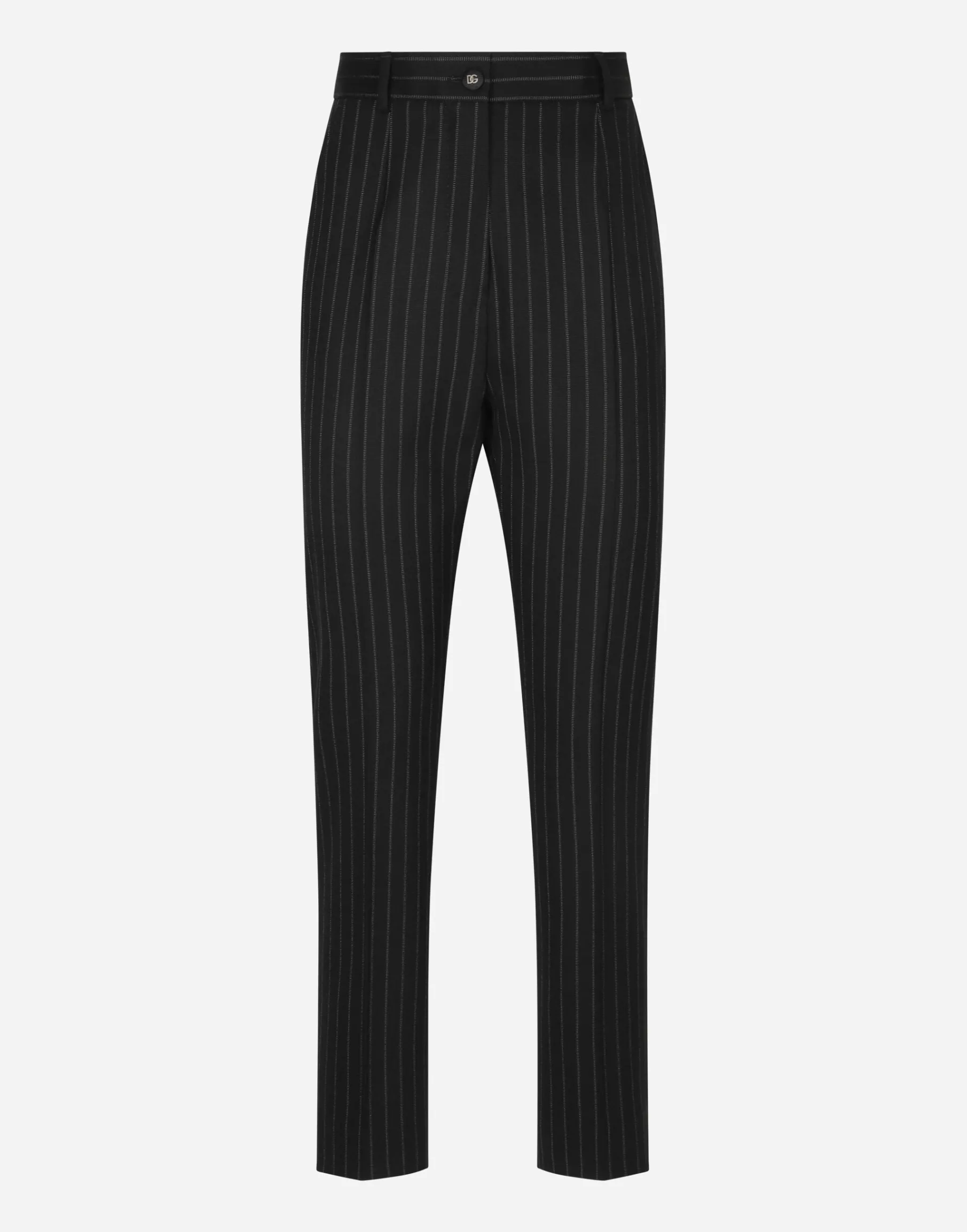 Tailored pinstripe wool pants