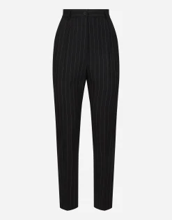Tailored pinstripe wool pants