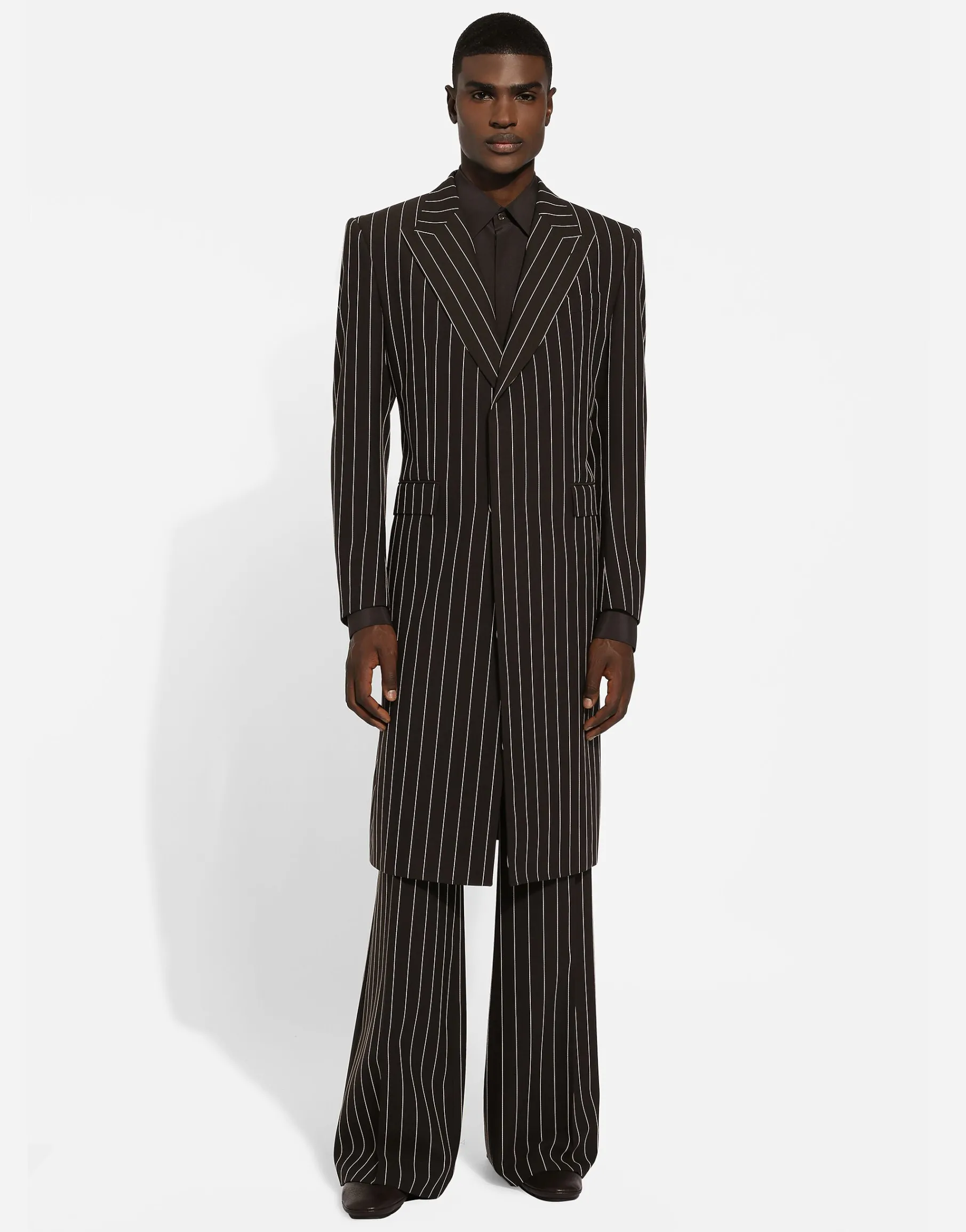 Tailored pinstripe wool pants