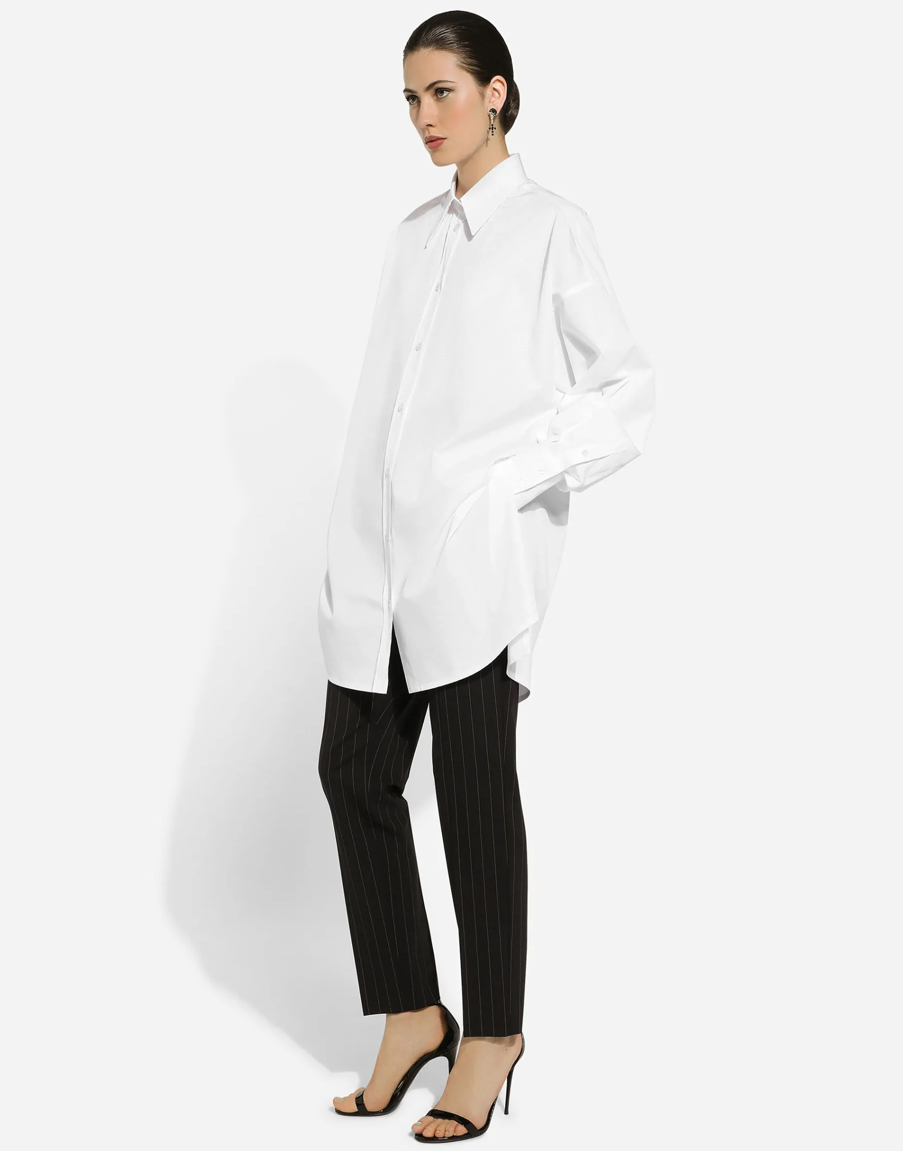 Tailored pinstripe wool pants