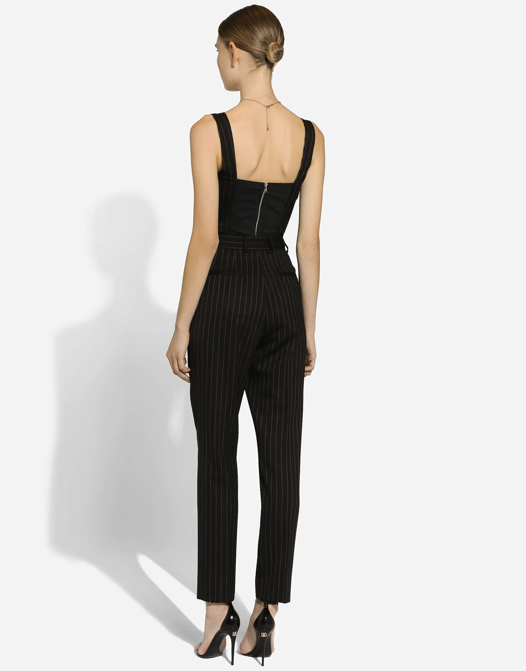 Tailored pinstripe wool pants