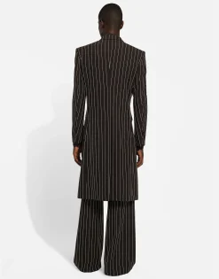 Tailored pinstripe wool pants