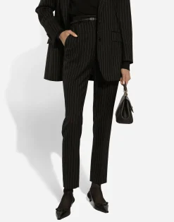 Tailored pinstripe wool pants