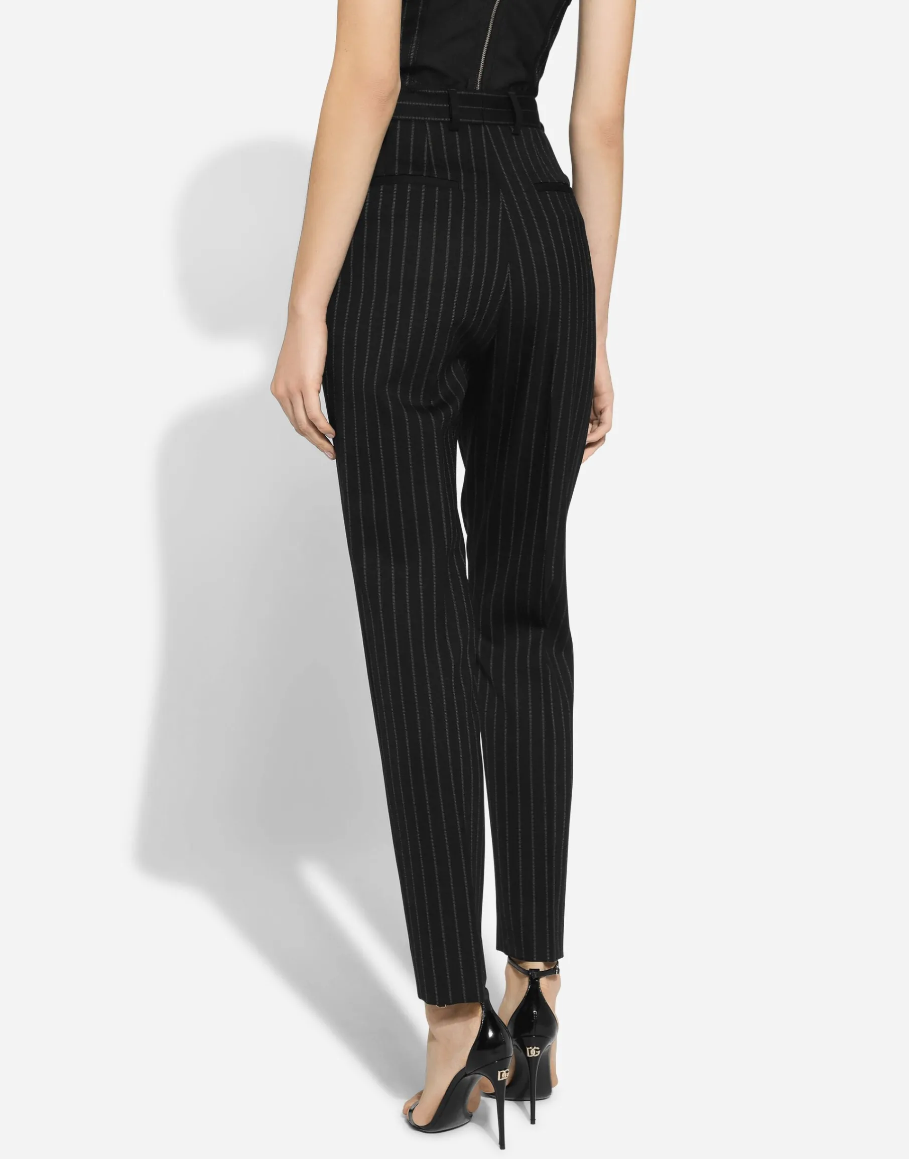 Tailored pinstripe wool pants