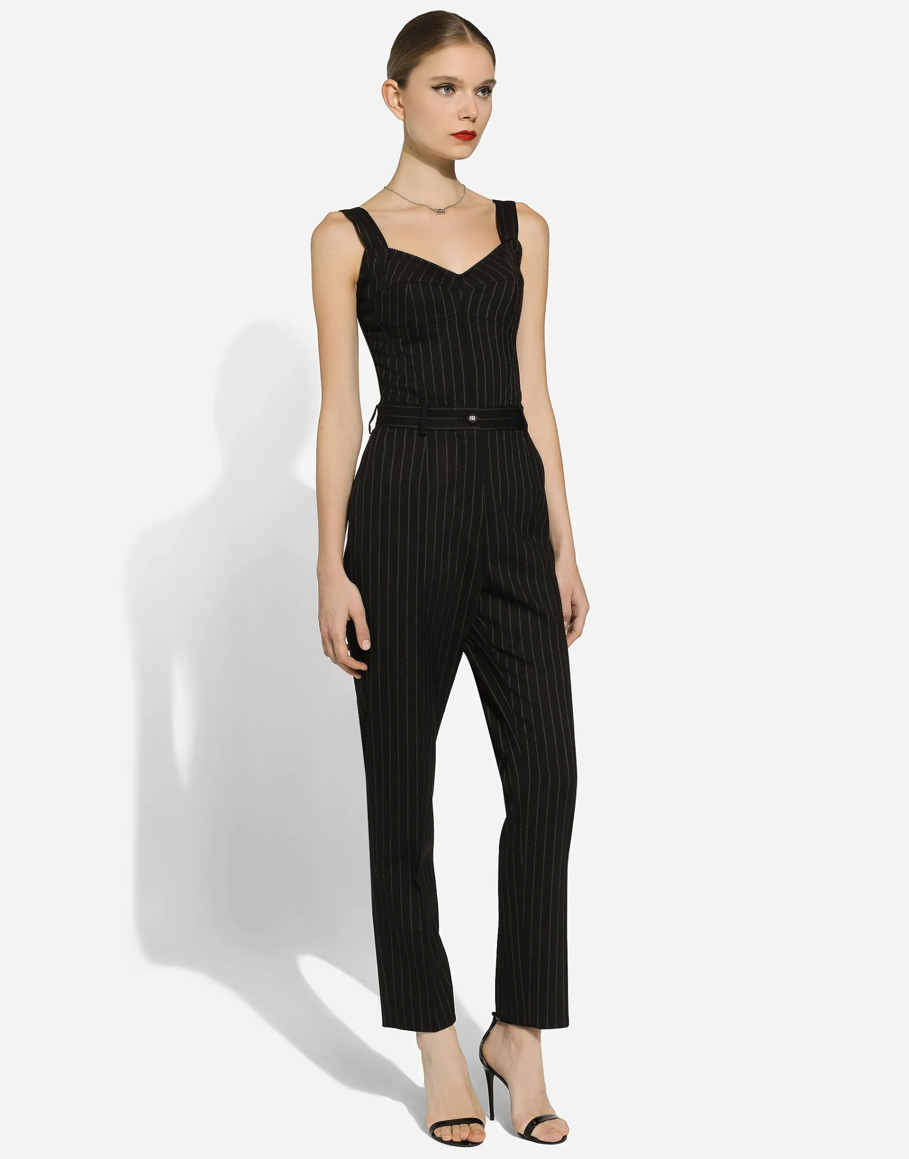 Tailored pinstripe wool pants