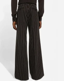 Tailored pinstripe wool pants