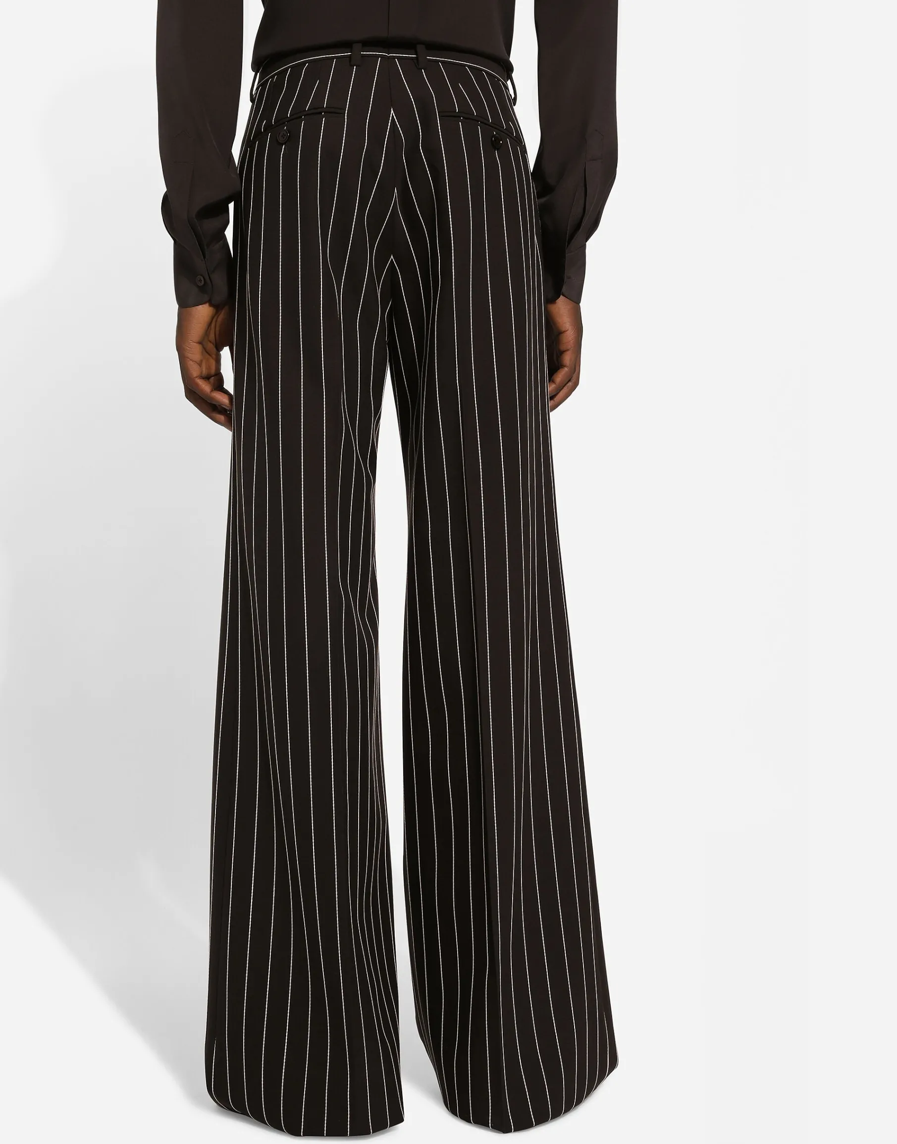 Tailored pinstripe wool pants