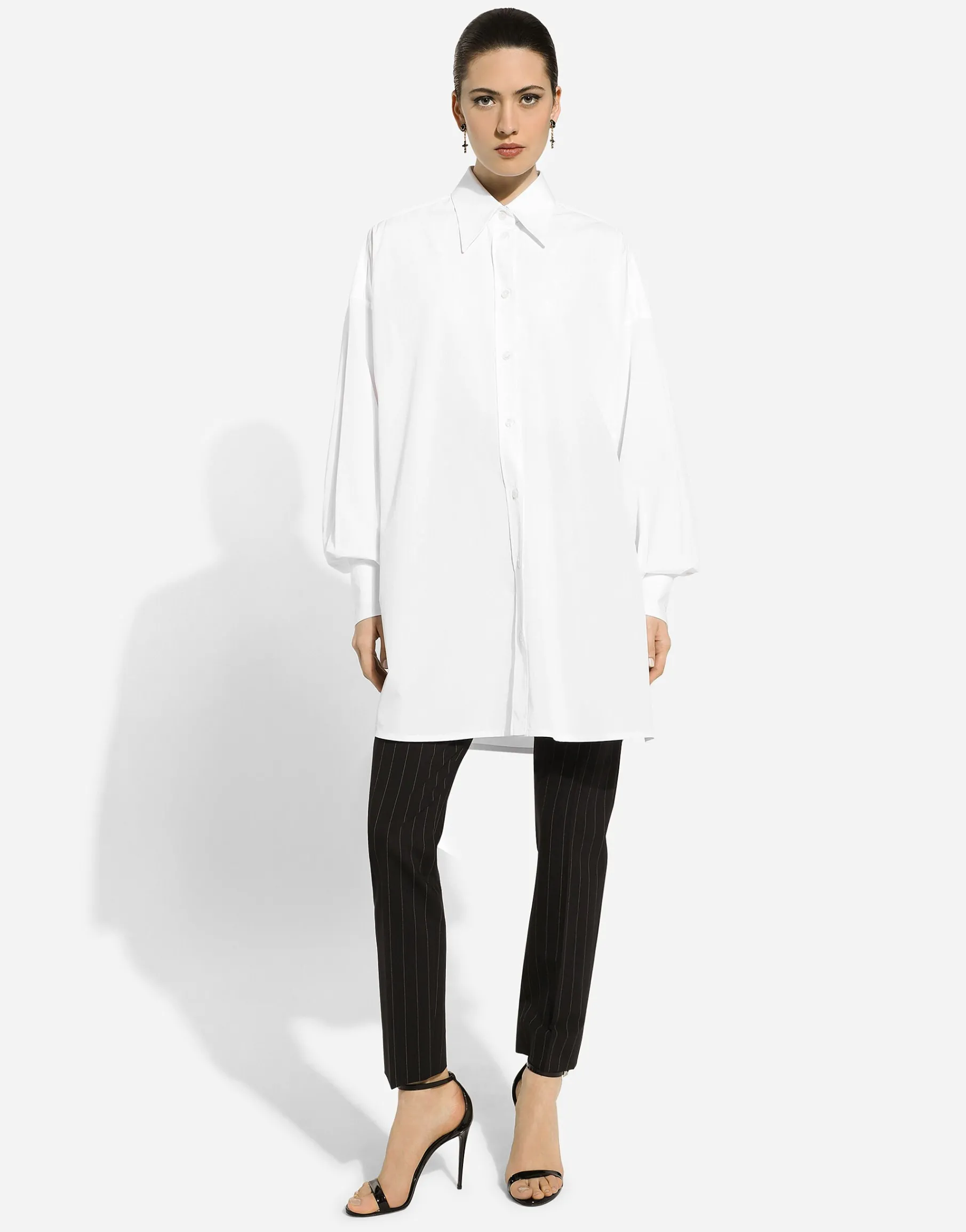 Tailored pinstripe wool pants