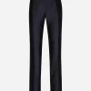 Tailored silk shantung pants
