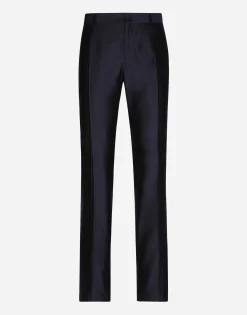 Tailored silk shantung pants