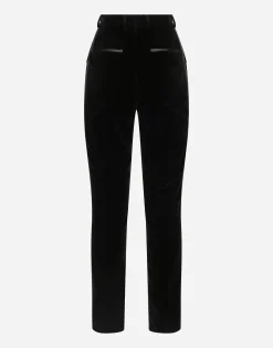 Tailored velvet tuxedo pants
