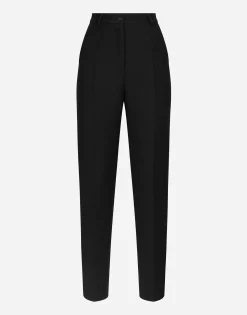 Tailored wool gabardine tuxedo pants