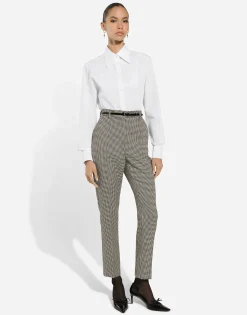 Tailored wool houndstooth pants