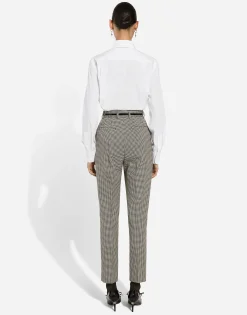 Tailored wool houndstooth pants