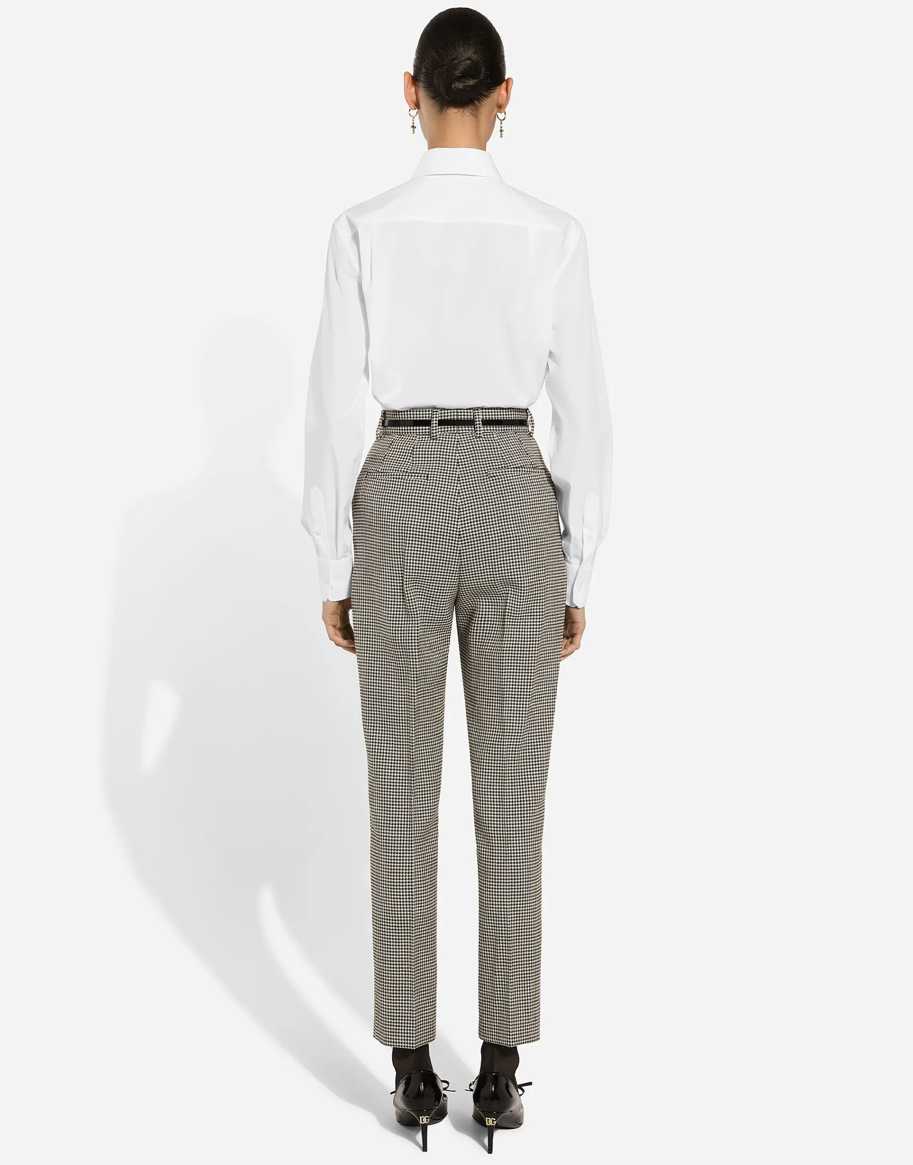 Tailored wool houndstooth pants