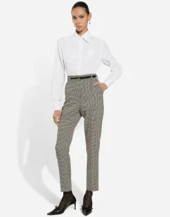 Tailored wool houndstooth pants