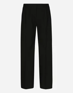 Tailored wool pants with darts