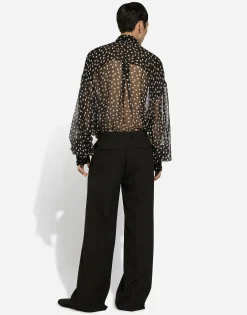 Tailored wool pants with darts