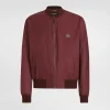 Technical fabric bomber jacket with tag