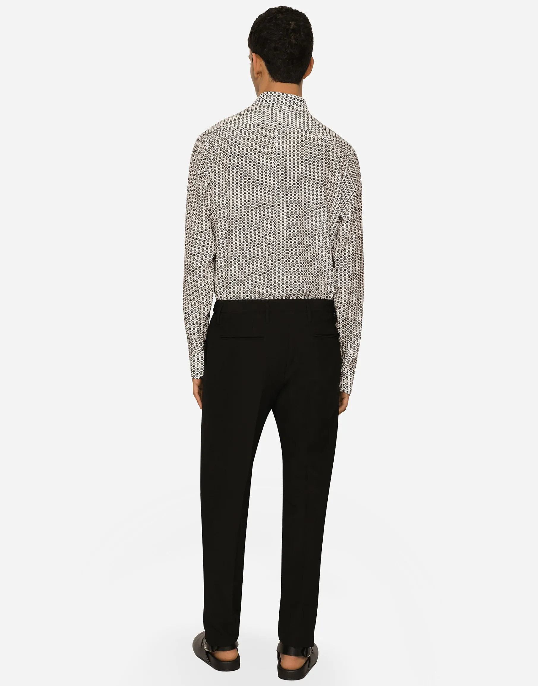 Technical fabric pants with metal DG logo