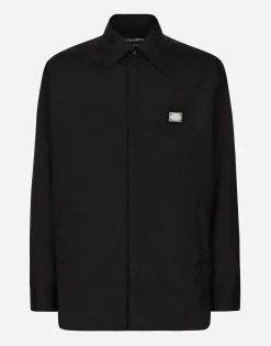 Technical fabric shirt with tag