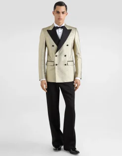 Technical gabardine tuxedo pants