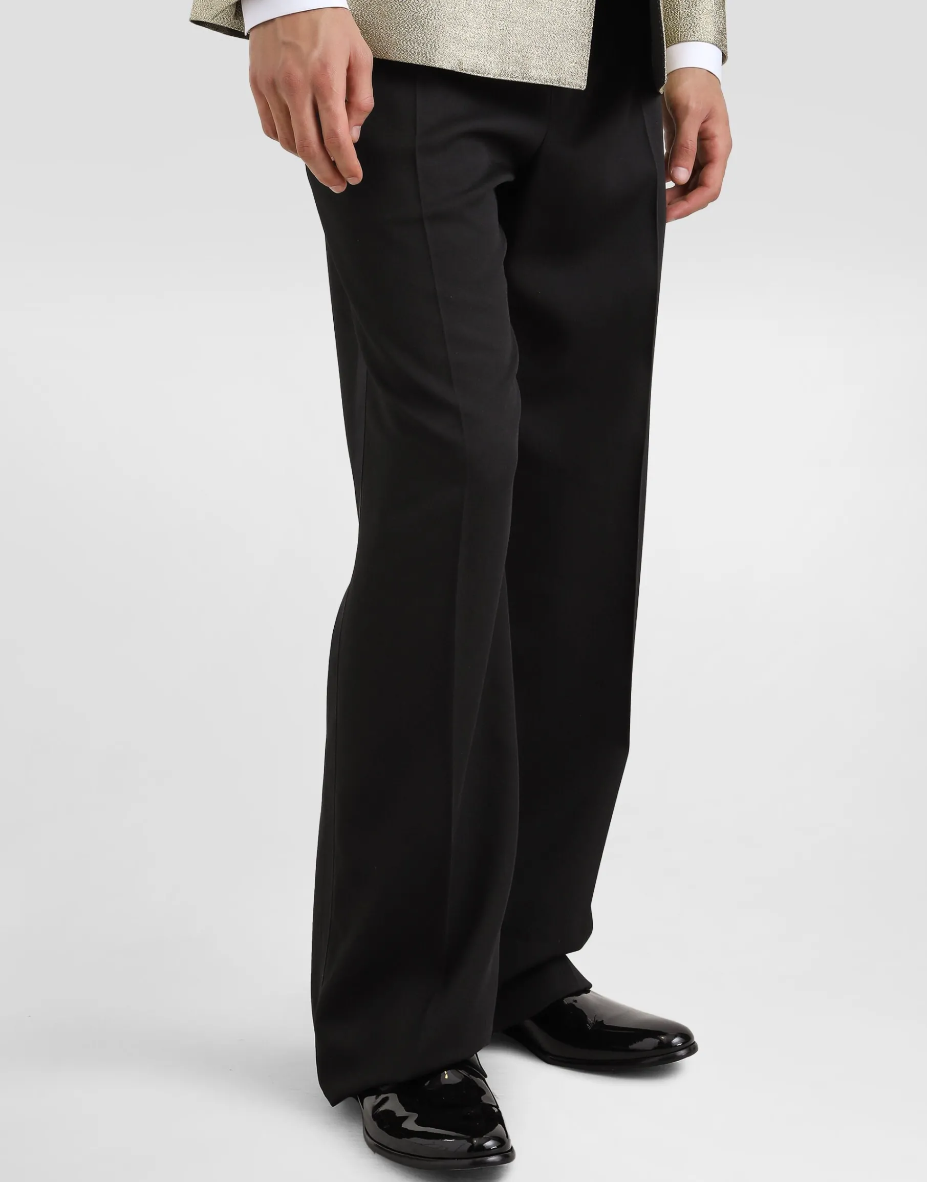 Technical gabardine tuxedo pants