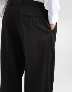 Technical gabardine tuxedo pants