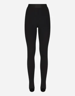 Technical jersey leggings with branded elastic