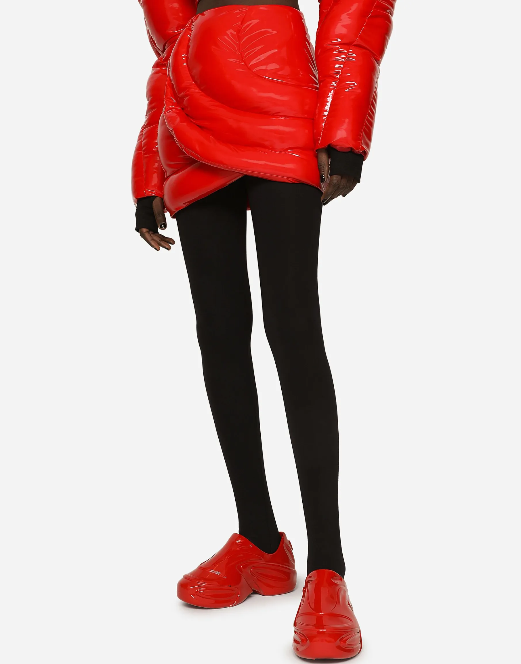Technical jersey leggings with branded elastic