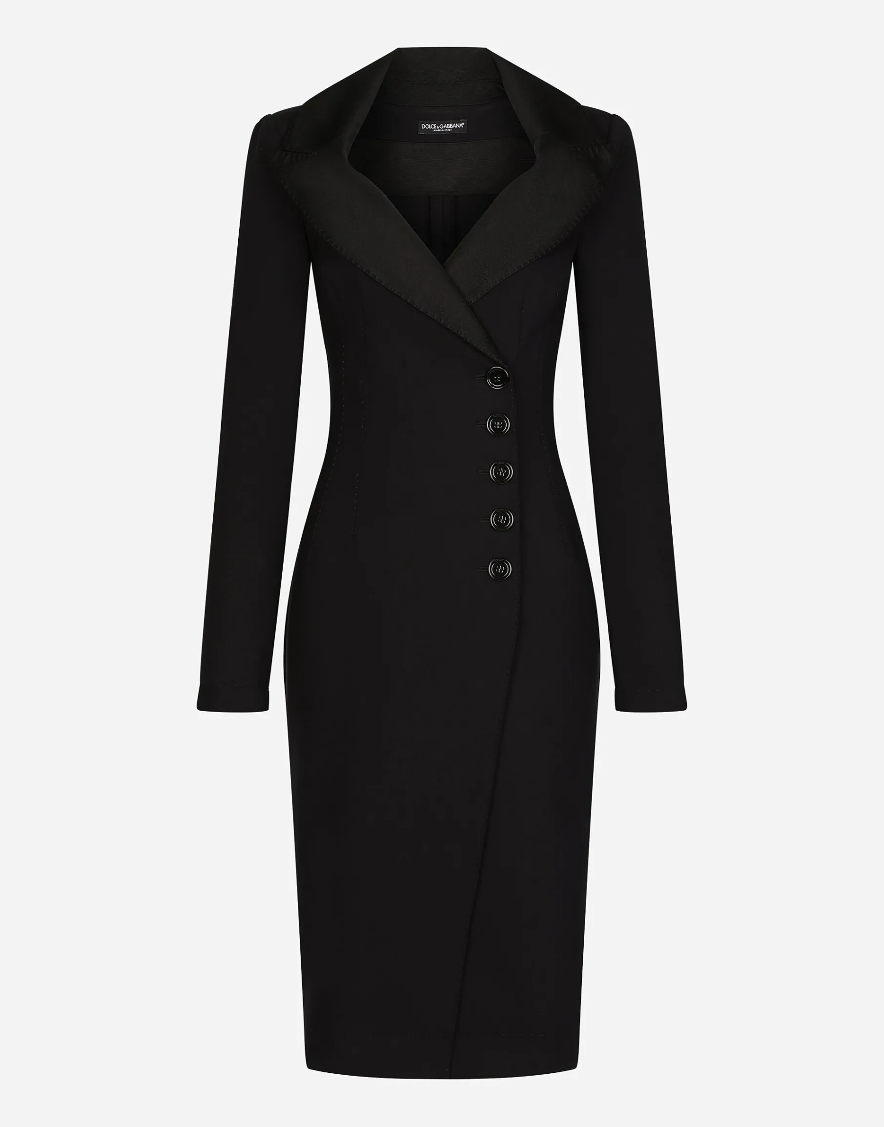 Technical jersey midi coat dress