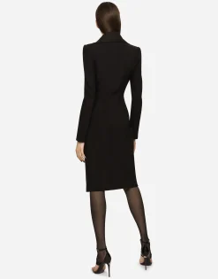 Technical jersey midi coat dress