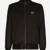 Technical jersey sweatshirt with branded tag